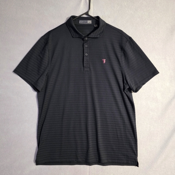 G/Fore Boeing Mens Black Perforated Stripe Golf Polo Size XL